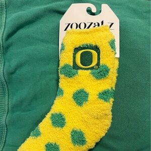 University of Oregon - Yellow and Green Polka Dot Socks